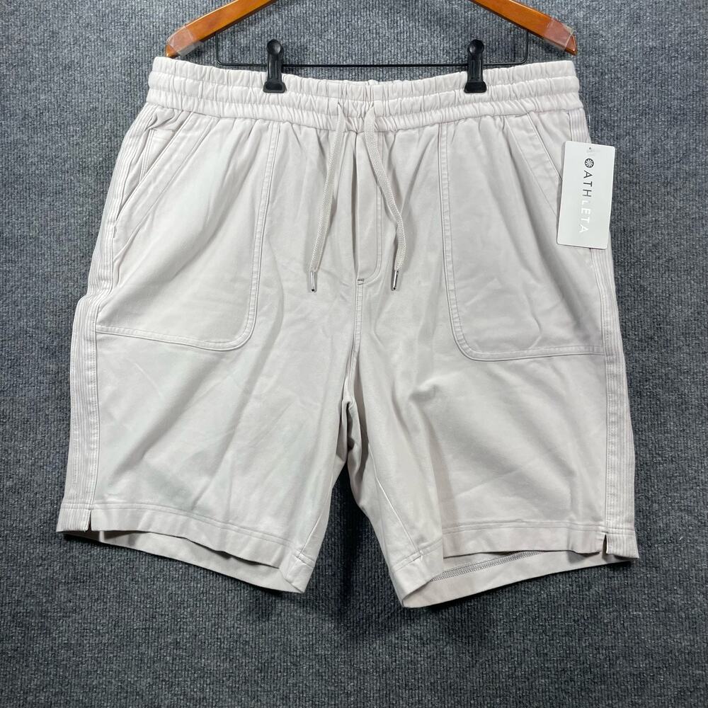 NWT Athleta Ferallon Bermuda Shorts Women's 18 White Mid Rise Drawstring Casual
